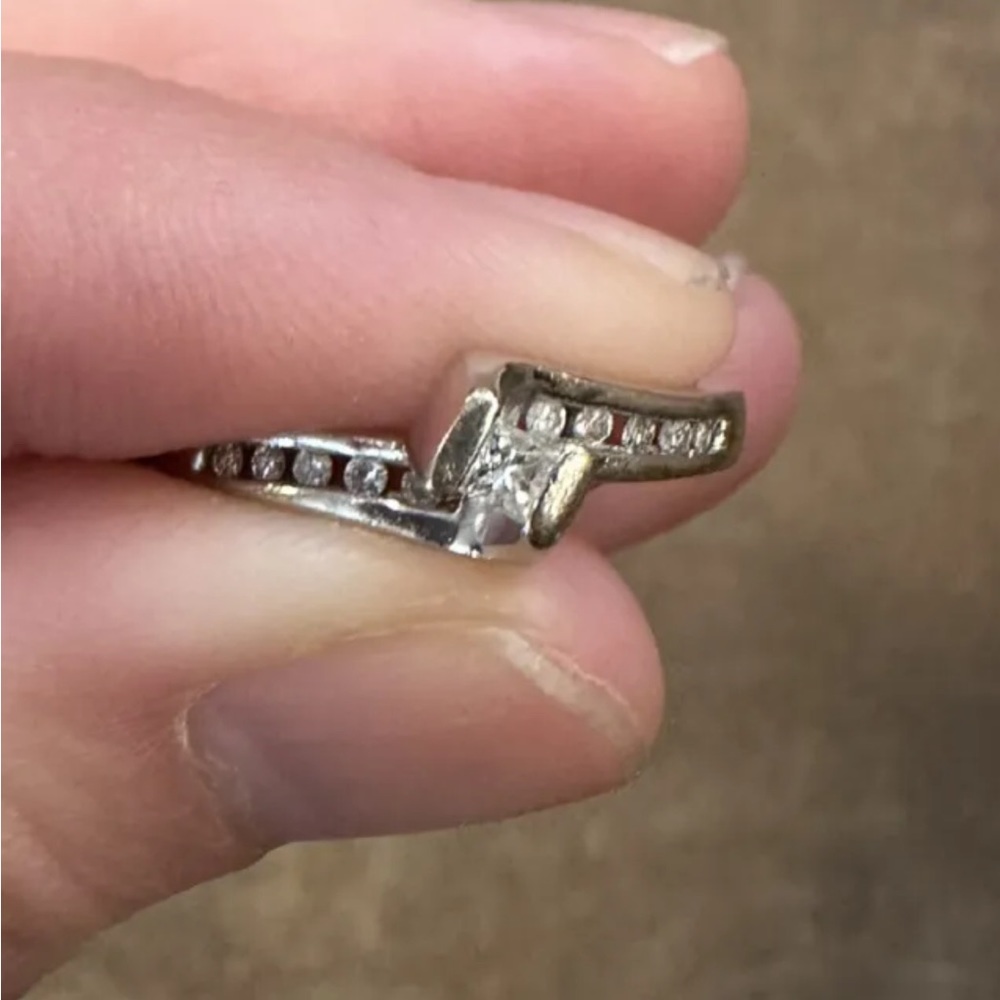 Diamond Engagement Ring 14K White Gold See Pics For Authentication/Info